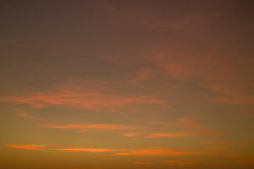 Sky background. Sky with pink and orange colors. Dramatic sunset. Bali, Indonesia