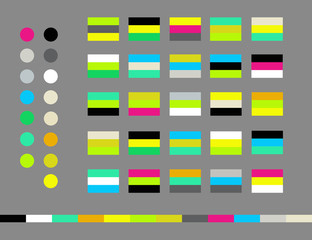 Fototapeta na wymiar Summer bright color palette vector illustration. Trendy neon swatches tones interior, clothing fabric colors, manufacturing design art.