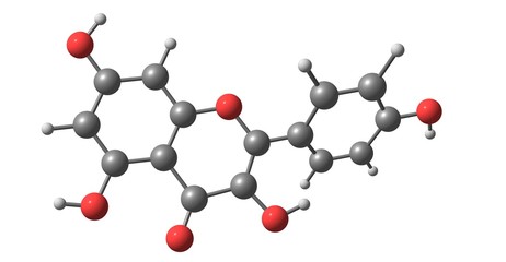 Kaempferol molecular structure isolated on white