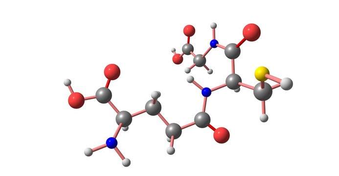 Glutathione molecular structure isolated on white