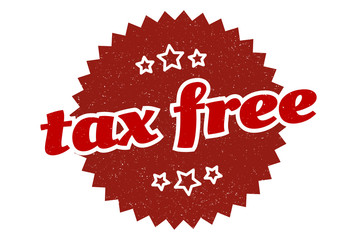 tax free sign. tax free round vintage retro label. tax free