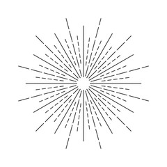 Fireworks linear icon. Sun burst vector symbol