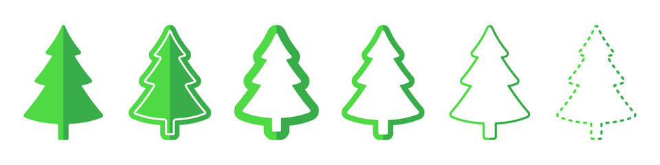 Fototapeta premium Christmas tree vector icons. Vector illustration.