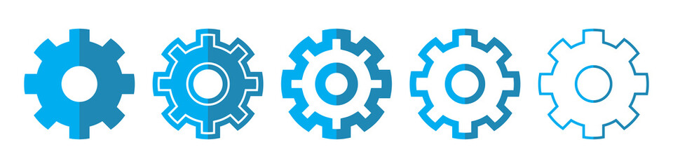 Gear vector icons. Setting vector icons