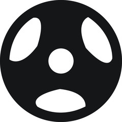 Gym weight plate vector icon, exercising icon