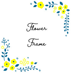 手書きのお花　フレーム　飾り