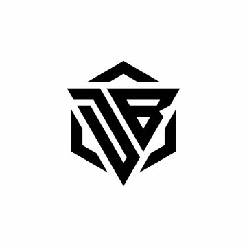 DB Logo monogram with triangle and hexagon modern design template