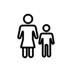 mother and child icon vector. mother and child sign. isolated contour symbol illustration