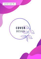 Social media stories and posts. Background template with copy space for text and image designs with abstract colored shapes, line art, warm colorful tropical leaves.