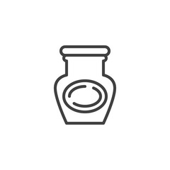 Honey jar line icon. linear style sign for mobile concept and web design. Mason jar outline vector icon. Symbol, logo illustration. Vector graphics