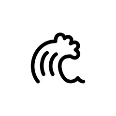 Ocean Sea Wave Outline Icon Logo Vector Illustration
