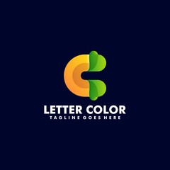 Vector Logo Illustration Abstract Letter Gradient Colorful Style.