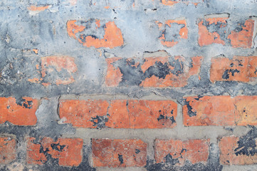 Old brick background with cracks. Photo background. Brick wall. Close up