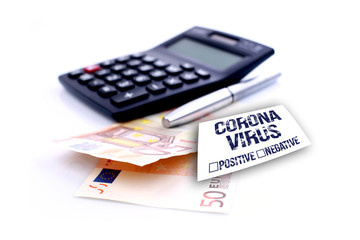 financial plan with Coronavirus warning note.