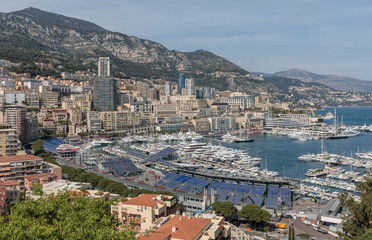 Fototapeta na wymiar View on bay of Monaco from top