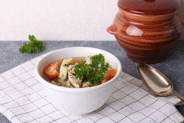 Homemade chicken vegetable soup