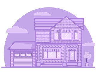 Home. Vector illustration. building. structure. lilac house