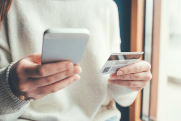 Online payments without leaving your home. The concept of isolation.