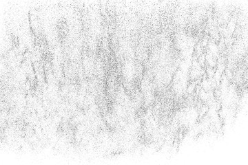 Black grainy texture isolated on white background. Dust overlay. Dark noise granules. Digitally generated image. Vector design elements. Illustration, Eps 10.