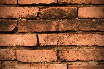 Brick wall at Ayutthaya, Thailand.