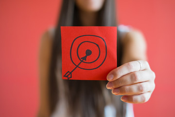 Figure target icon in the hand