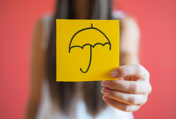 Picture icon umbrella in hand