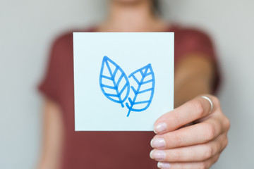 drawing image leaf in hand