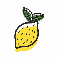 Lemon logo. Fresh lemon fruits