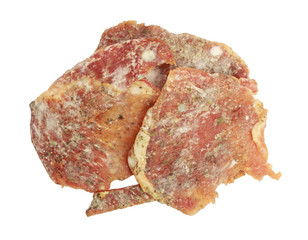 Close up Moldy spores on Dried pork isolate