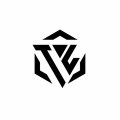 TL Logo monogram with triangle and hexagon modern design template