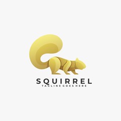 Vector Logo Illustration Squirrel Color Luxury Style.