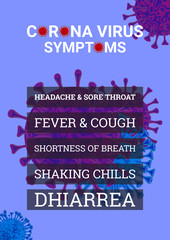 Obraz premium Corona Virus Symptoms Banner Template