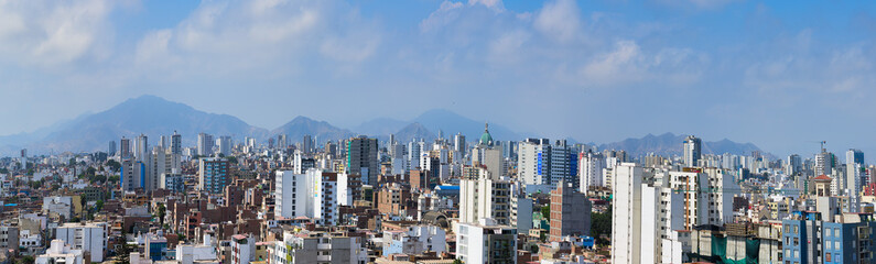 The city of Lima in Peru under the mountains