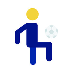 Footballer Juggling Skill Vector Flat Icon design, Soccer Player is playing with ball Concept, Football Freestyle Tricks on white background,