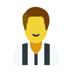 Soccer and football Referee Character Flat Design, Sports Match Umpire Avatar on white background,  Judge and arbitrator symbol vector color icon design