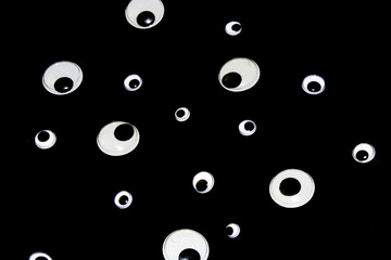 Funny Wiggle Google Eyes on Fabric Silly Background