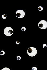 Funny Wiggle Google Eyes on Fabric Silly Background