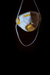 White medical mask isolated. FFP1 Face mask protection against pollution, virus, flu, covid19 and coronavirus. Health care and surgical concept.