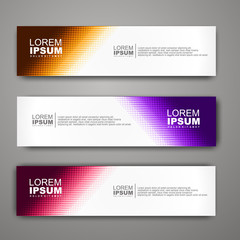 Fototapeta premium Vector abstract web banner design template with halftone pattern.
