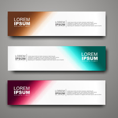 Fototapeta premium Vector abstract web banner design template with halftone pattern.