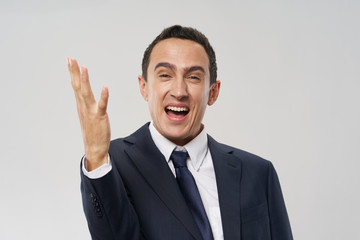 young businessman showing ok