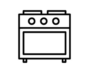 a stove with oven isolated vector in black and white for logo, sign, apps or website