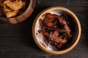 Thai Deep Fried dried pork, Thai street food