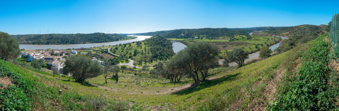 Foz de Odeleite, Portugal: panoramic photo of the countryside from the hill