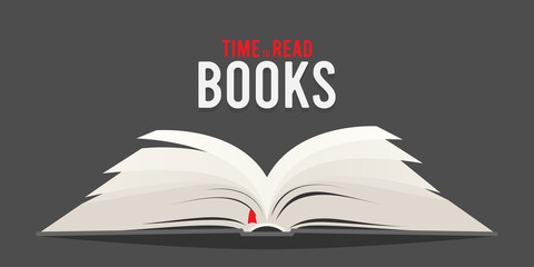 Covered opened book isolated. Vector illustration