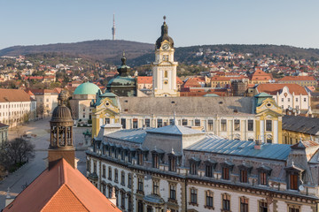 Bird eye view of Pecs, Hungary