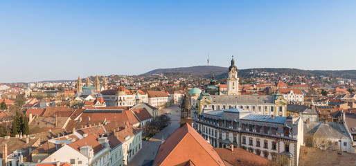 Bird eye view of Pecs, Hungary