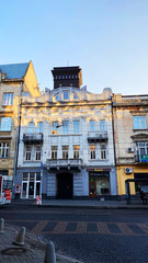 Naklejka premium Lviv, Ukraine - December 08, 2019: Streets and architecture of the old city of Lviv