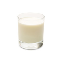 Milk isolated on a white background. Glass of milk with clipping path. Drink and healthy concept.