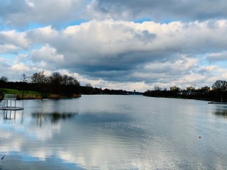 reflection of clouds in the lake